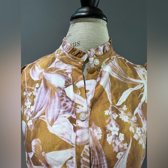 NWT Atelier New York Floral Print Midi Dress in Copper & Pink size 6 - Picture 2 of 13